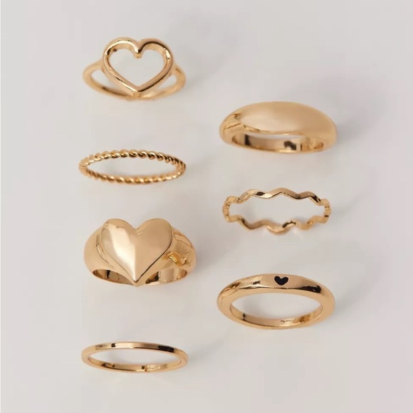 Urban Outfitters Jewelry - NWT Statement Heart Ring Set by Urban Outfitters